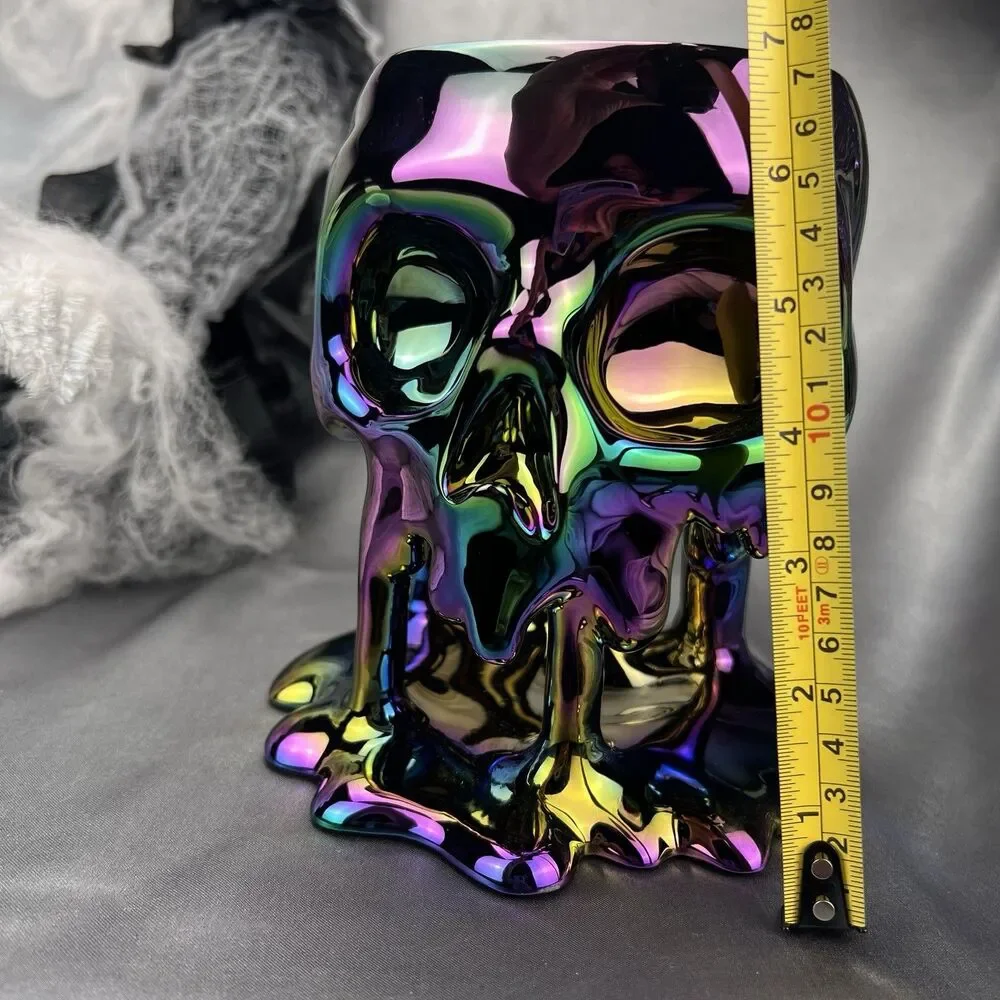 Bath‎ & Body Works HALLOWEEN 2025 Iridescent Dripping Skull 3 Wick Candle Holder